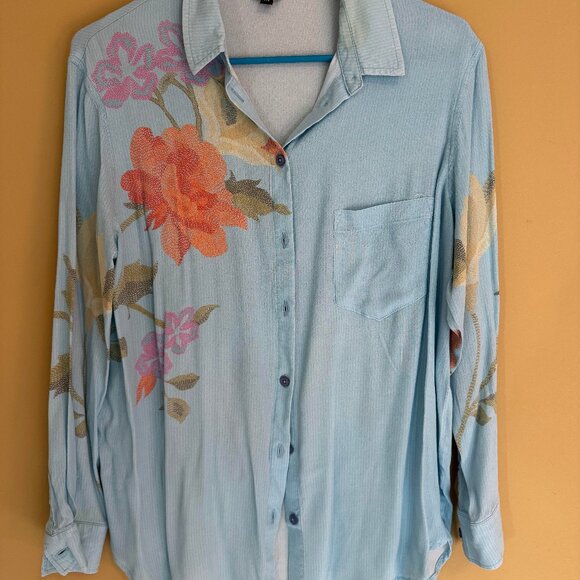 "The Kit" Blue floral blouse - Picture 1 of 11